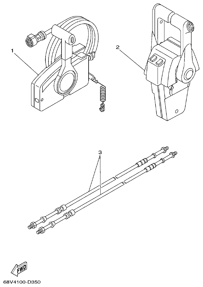 Yamaha F115TR, LF115TR, F115AET, FL115AET REMOTE CONTROL BOX parts diagram
